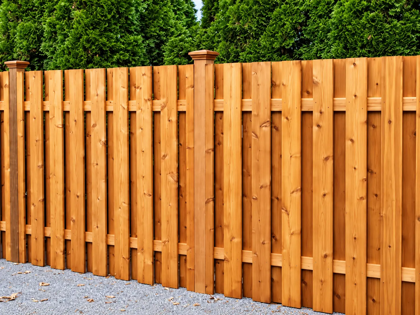 Custom horizontal cedar fence design